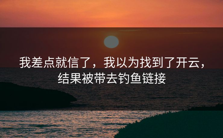 我差点就信了，我以为找到了开云，结果被带去钓鱼链接