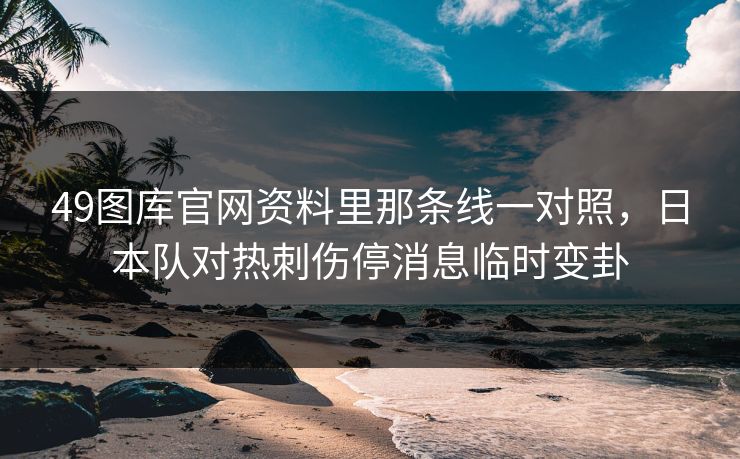 49图库官网资料里那条线一对照，日本队对热刺伤停消息临时变卦